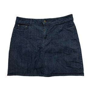 Croft & Borrow Dark indigo Blue Denim Mini Skirt Skort - Classic Fit Size 14